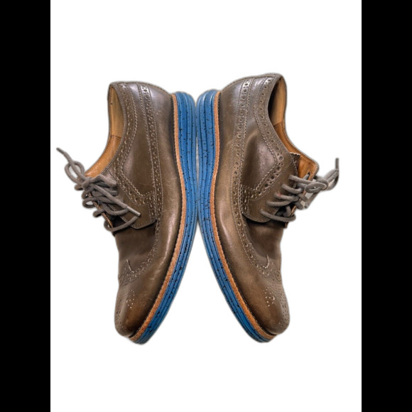 Cole Haan Men’s Lunargrand Wingtip Oxford Blue Leather Shoes Size 7.5M - Picture 4 of 10